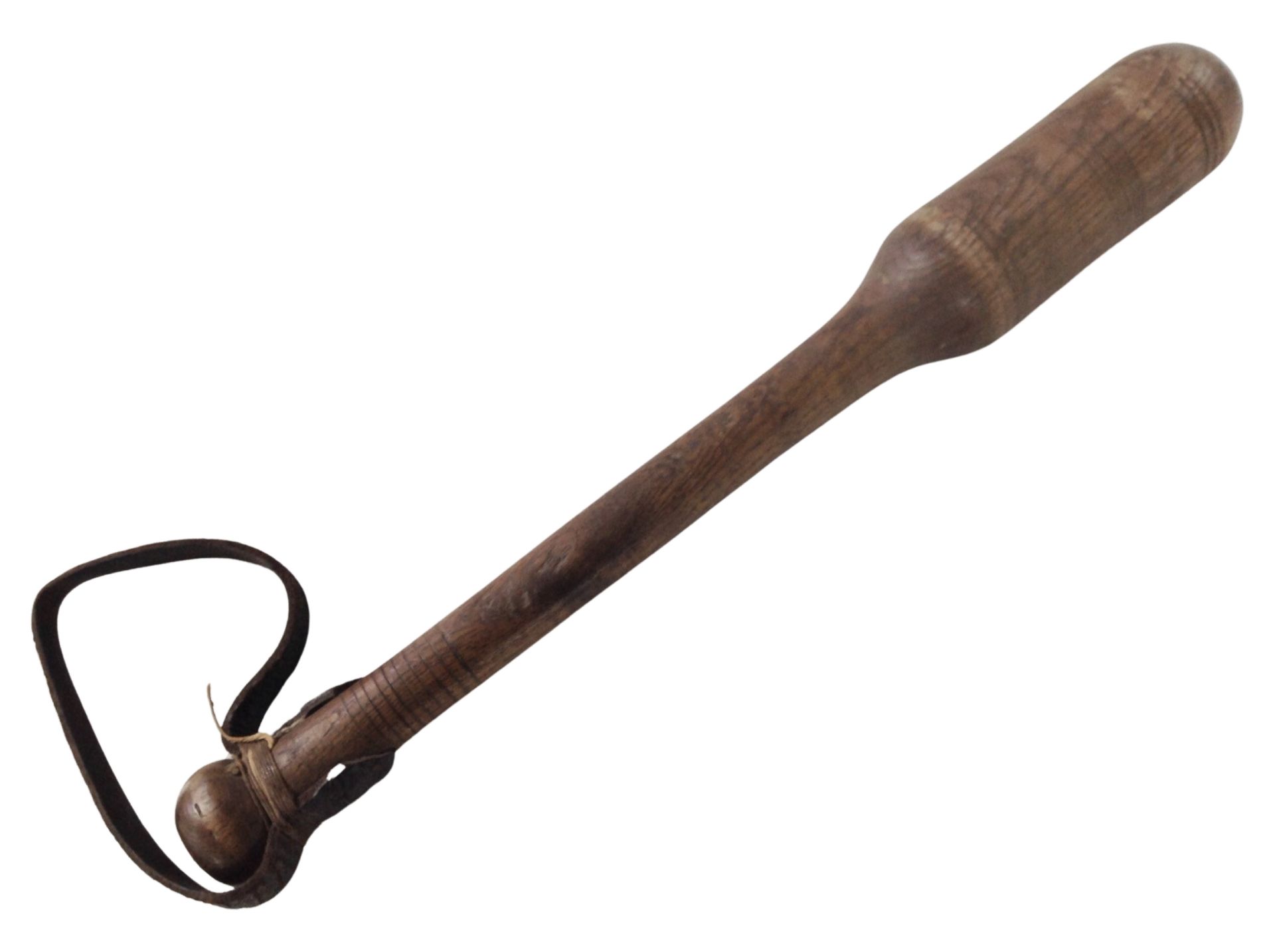 A 19th-century turned wooden cosh, length 38cm.