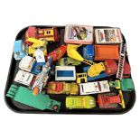 A collection of vintage diecast vehicles to include Matchbox, Corgi toys, Top Trump card games, etc.