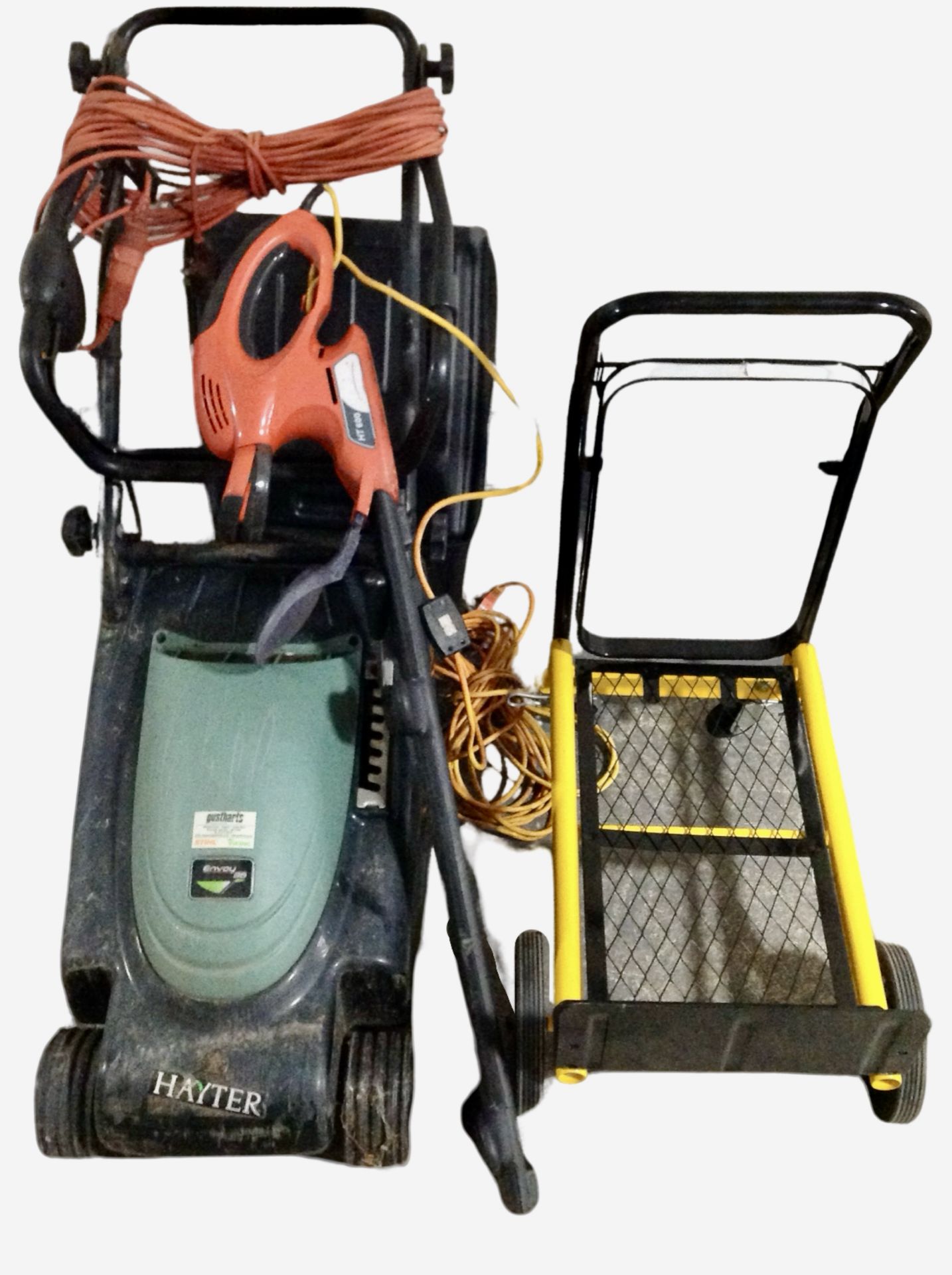 A Hayter electric lawn mower,