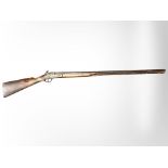 An early 19th-century percussion cap single-barrelled sporting gun, length 132cm (a/f).