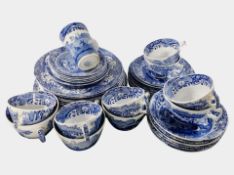 Approximately 40 pieces of Spode Italian blue and white dinner china.