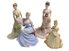 Three Coalport Age of Elegance figures, 'Serenade', 'Chelsea Reception', 'Magnolia Parade',