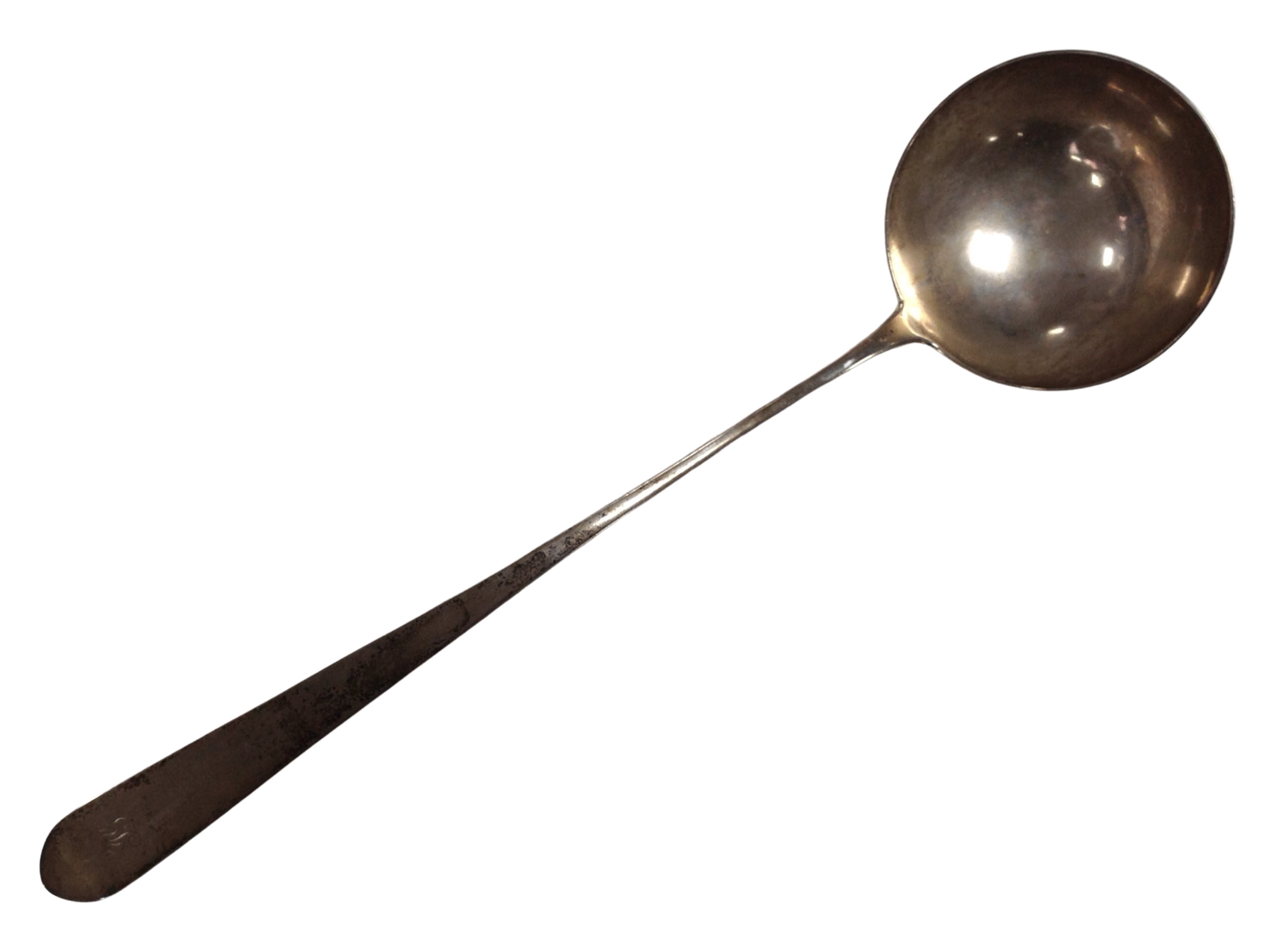 A George III Scottish silver ladle, Edinburgh marks, length 39.5cm.