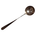 A George III Scottish silver ladle, Edinburgh marks, length 39.5cm.