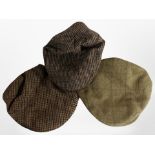 Three tweed flat caps.