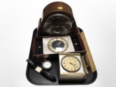 An Art Deco eight day mantel clock, together with a Metamec mantel clock,