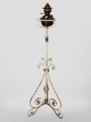 A 19th century metal and copper oil standard lamp (Converted),