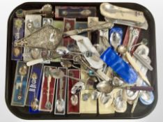 A quantity of collector's spoons, folding pocket knives, etc.