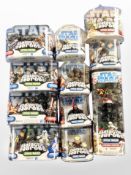 A group of Hasbro Star Wars action figures.
