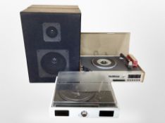 an Eltra 1037 turntable, together with a pair of speakers and a further AGK turntable.