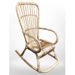 A bamboo rocking chair