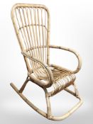 A bamboo rocking chair
