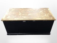 A 19th century pine blanket box,