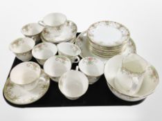 Approximately 34 pieces of early 20th-century floral tea china.