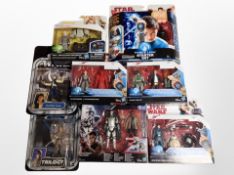 Eight Hasbro Star Wars figures, boxed.