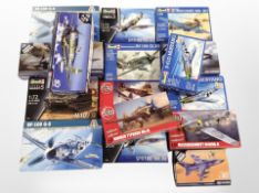 A group of Revell, Airfix and other scale aircraft modelling kits.