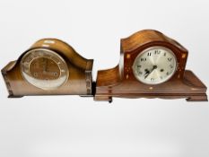 A Smiths Art Deco mantel clock together with one other,