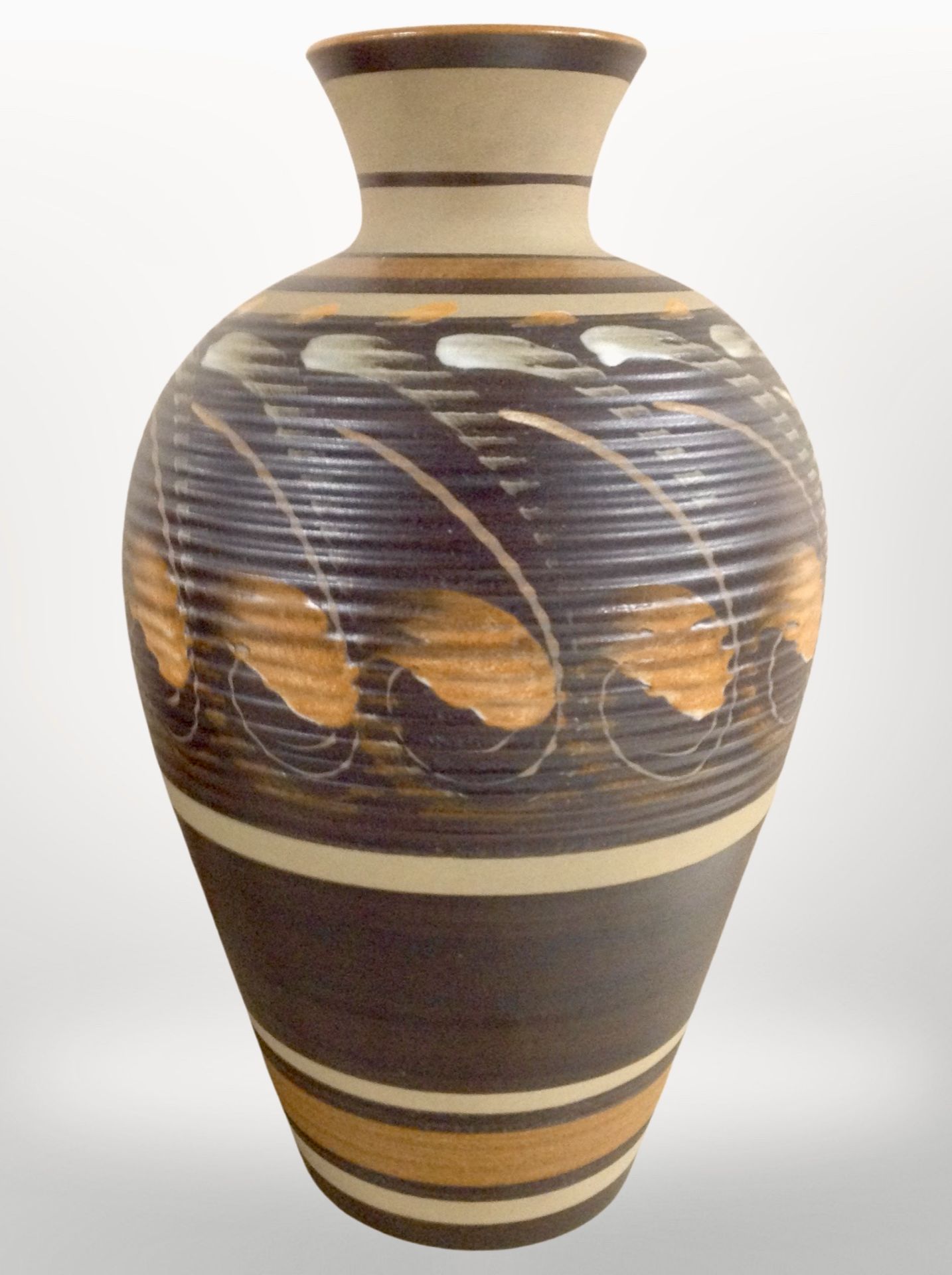 A Denby earthenware vase, height 35cm.