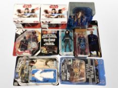 A group of boxed Star Wars figures and collectables including 30th Anniversary coin album,