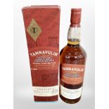 A bottle of Tamnavulin Speyside single malt scotch whisky, 1 litre, 40% vol., in carton.