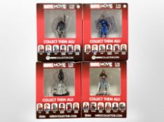 Four Eaglemoss Hero Collector 1:16 Marvel figurines, The Winter Soldier, Rocket, Captain Marvel,