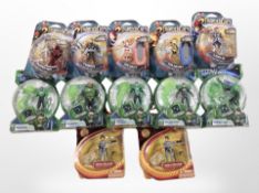 A group of Mattel, Hasbro, and Bandai action figures including the Green Lantern, Indiana Jones,