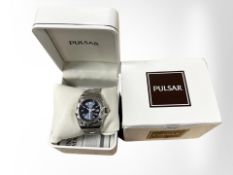 A gentleman's Pulsar Solar wristwatch in box.