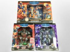 Three Tomy Lightseekers Awakening action figures, Tyrax Starter Pack, Noxin and Everok, all boxed.