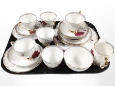 21 pieces of Royal Stafford Roses to Remember tea china.