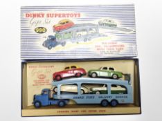 A Dinky Super Toys gift set 990, Pullmore car transporter with four cars, in box.