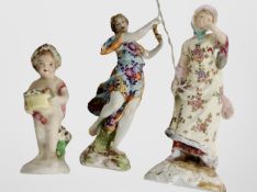 Three Bavarian porcelain figures, tallest 14cm.