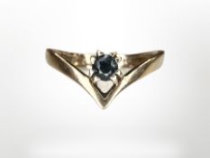 A 9ct gold sapphire-set ring. CONDITION REPORT: 1.2g.
