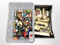 Two crates of boxed and unboxed diecast vehicles including Models of Yesteryear, etc.