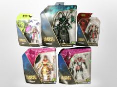 A group of Spin Master League of Legends action figures.