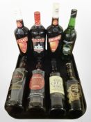 Eight assorted bottles of alcohol including Baileys, Cromwell and Nobleman wines, sherry, etc.