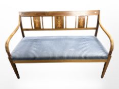 An early 20th-century Danish mahogany and satinwood-inlaid two-seater salon settee,