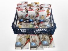 Fourteen Hasbro Star Wars figures, boxed.