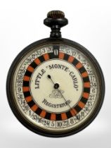 A novelty 'Little 'Monte Carlo' pocket watch form roulette game 5cm diameter CONDITION