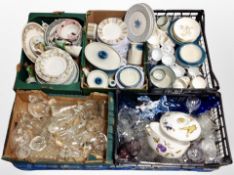 A pallet of assorted crystal, dinner wares,