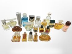 A group of miniature perfumes