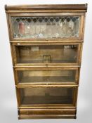 A Globe-Wernicke glazed oak stacking bookcase,