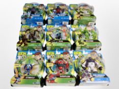 A group of Playmate's Toys Ben 10 figures.