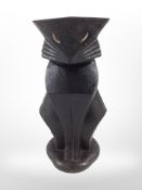 A cast-iron Art Deco-style cat, height 26cm.