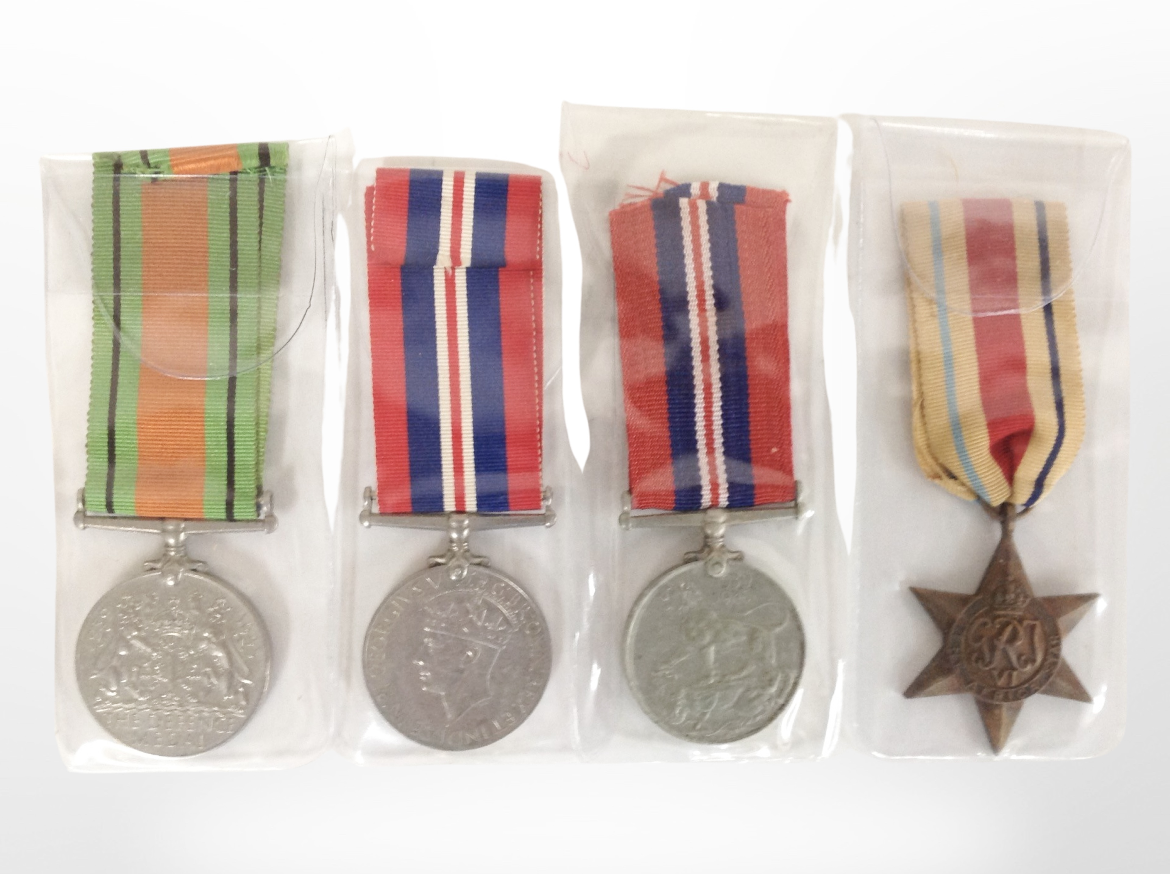 Four World War Two British campaign medals.