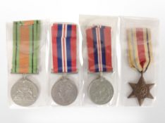 Four World War Two British campaign medals.