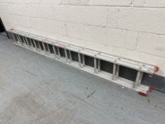 A set of aluminium extending ladders