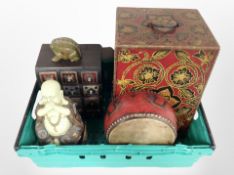 Two Oriental storage boxes,