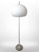 A Guzzini chrome and plastic mushroom standard lamp,