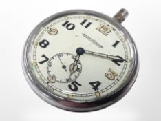 A Jaeger-LeCoultre military open-faced pocket watch with War Department broad arrow stamped to