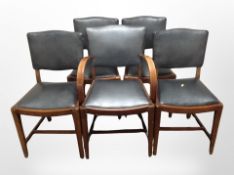 Six bentwood dining chairs in grey vinyl upholstery